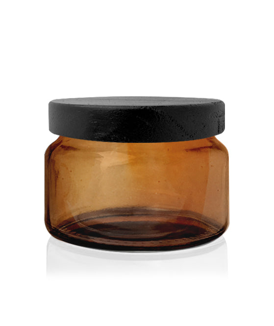Little Beaute - Amber Jar with Black Wooden Lid 270 -300mls - New Zealand Candle Supplies