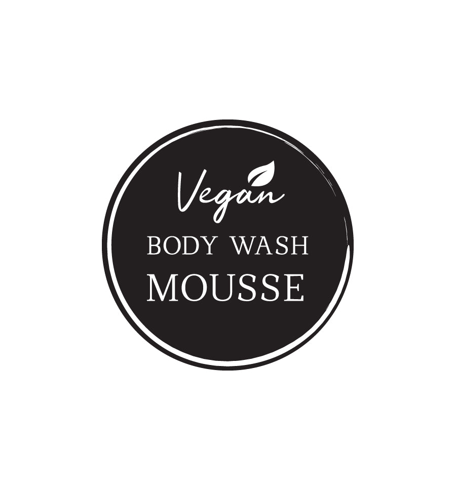 Vegan Body Wash Mousse Label 4.2cm Dia - New Zealand Candle Supplies