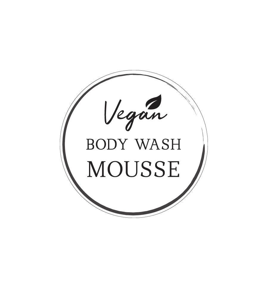 Vegan Body Wash Mousse Label 4.2cm Dia - Transparent - New Zealand Candle Supplies