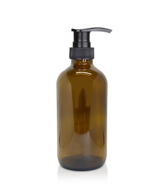 250ml Glass Amber Bottle with Pump - New Zealand Candle Supplies