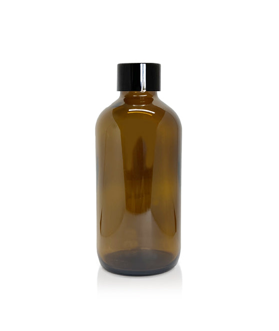 250ml Amber Diffuser Bottle - Black Collar - New Zealand Candle Supplies