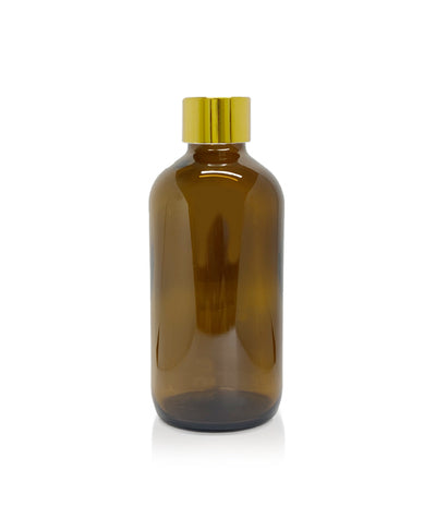 250ml Amber Diffuser Bottle - Gold Collar - New Zealand Candle Supplies