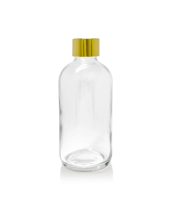 250ml Clear Pharmacist Diffuser Bottle - Gold Collar