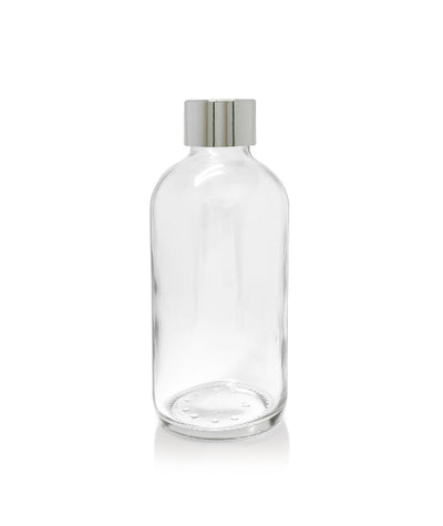 250ml Clear Pharmacist Diffuser Bottle - Silver Collar