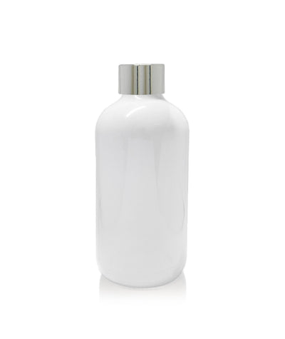 250ml White Pharmacist Diffuser Bottle - Silver Collar