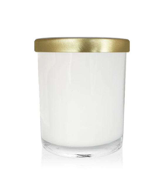 Small Classic Tumbler - White Jar with Gold Metal Lid 145mls - New Zealand Candle Supplies