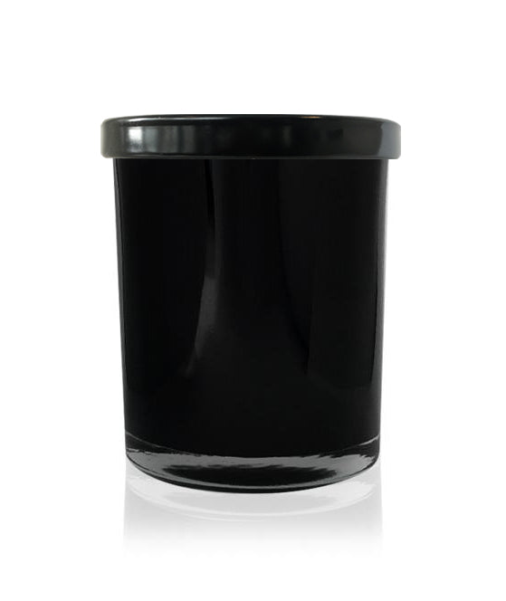 Small Classic Tumbler -  Black Jar with Black Metal Lid 145mls - New Zealand Candle Supplies