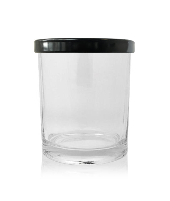 Small Classic Tumbler - Clear Jar with Black Metal Lid 145mls - New Zealand Candle Supplies