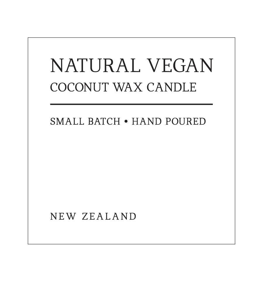 Natural Vegan Coconut Wax Candle Label - 6 x 6cm - New Zealand Candle Supplies