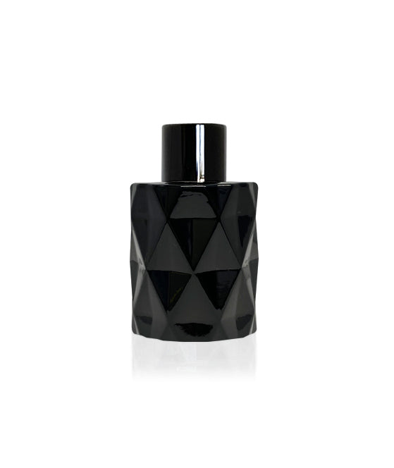 50ml Diamond Cut Black Diffuser Bottle - Black Collar - New Zealand Candle Supplies