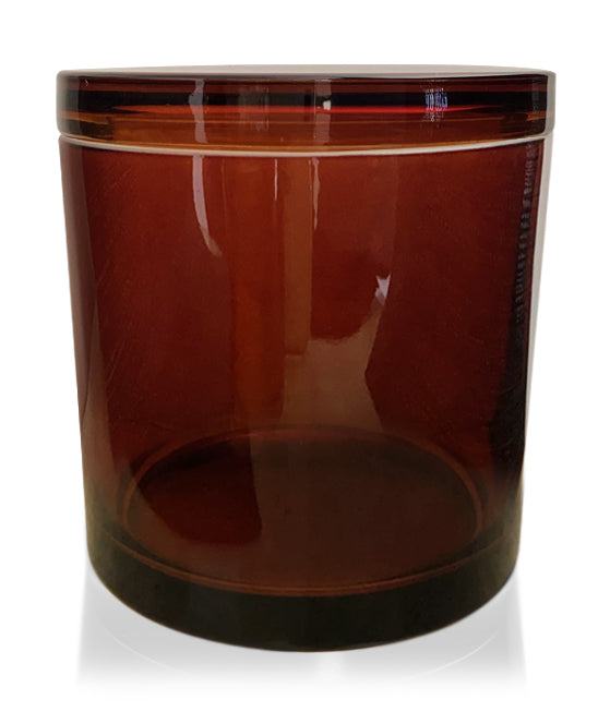Jumbo Tumbler - Amber Jar with Glass Lid 700ml - New Zealand Candle Supplies