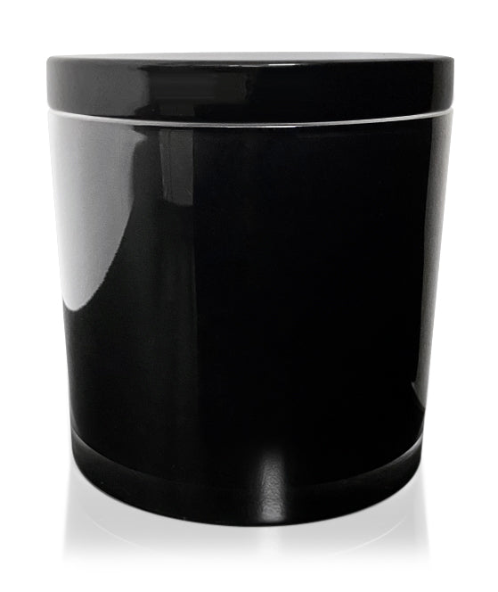 Jumbo Tumbler - Black Jar with Glass Lid 700ml - New Zealand Candle Supplies