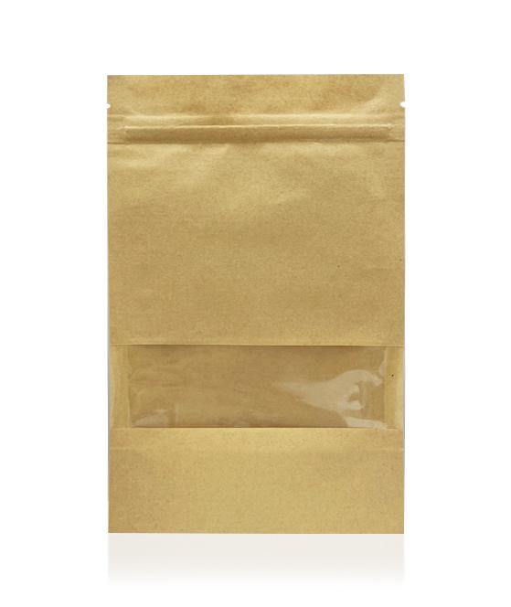 Kraft Bag with Window - Resealable - New Zealand Candle Supplies