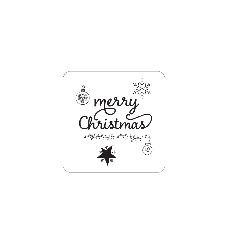 10. Merry Christmas Label 3.4cm - Transparent