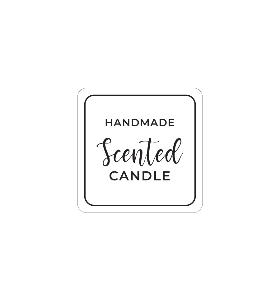 12. Handmade Scented Candle Label 3.4cm - Transparent