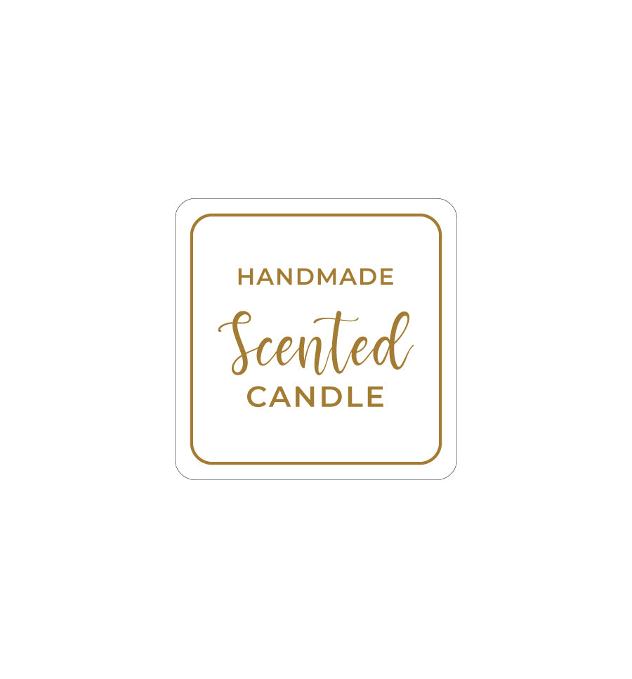 11. Handmade Scented Candle Label 3.4cm - Transparent with Gold Shiny Foil