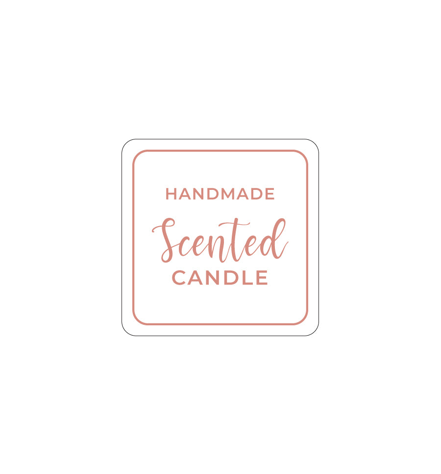 75. Handmade Scented Candle Label 3.4cm - Transparent with Rose Gold Shiny Foil