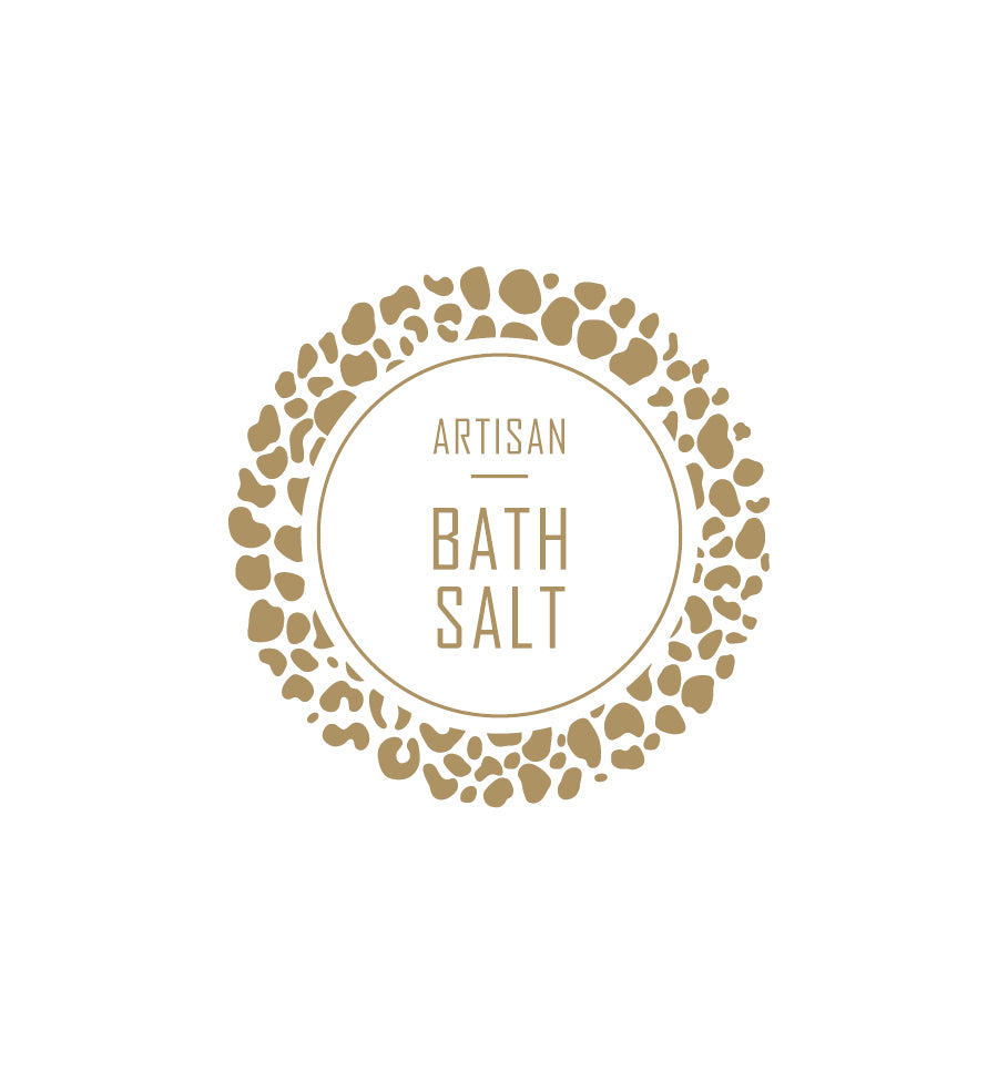 28. Artisan Bath Salt Label 4.2cm Dia - Transparent with Gold Shiny Foil