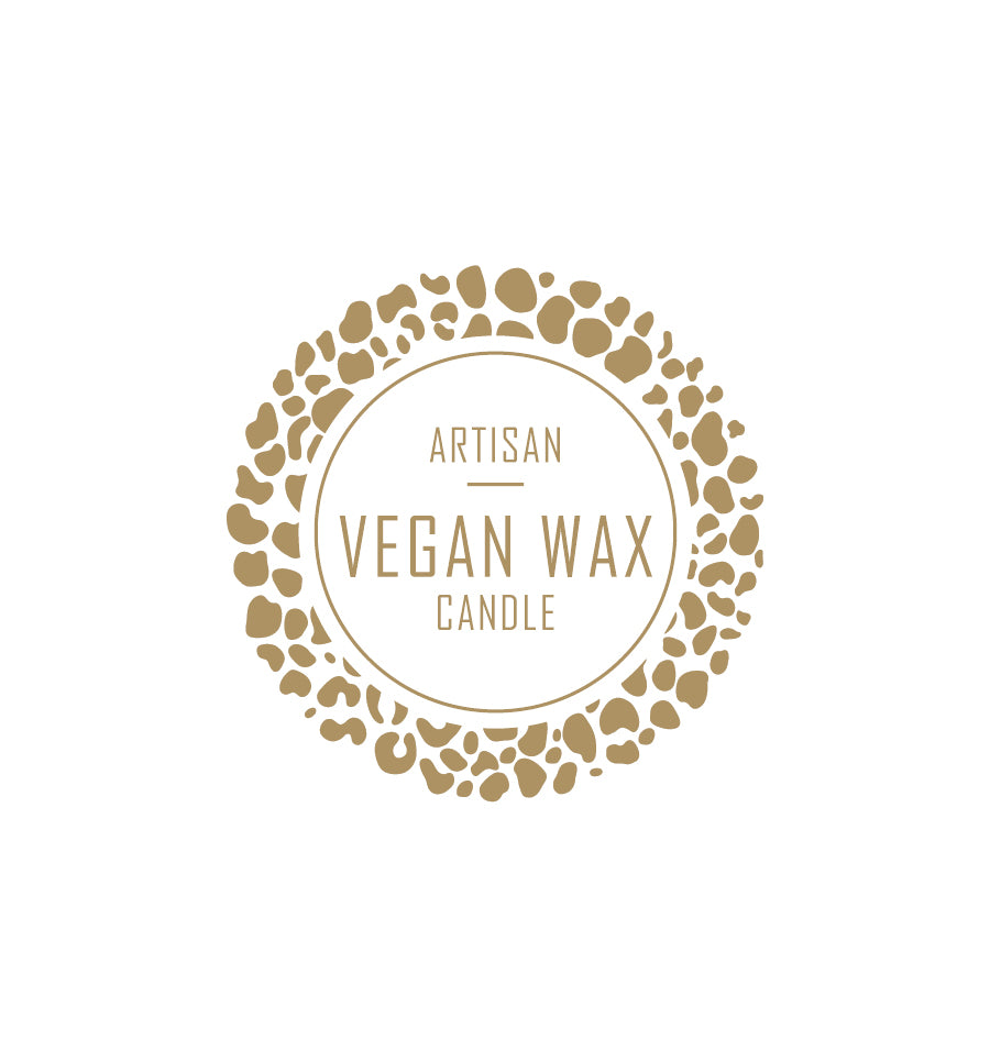 21. Artisan Vegan Wax Candle Label 4.2cm Dia - Transparent with Gold Shiny Foil
