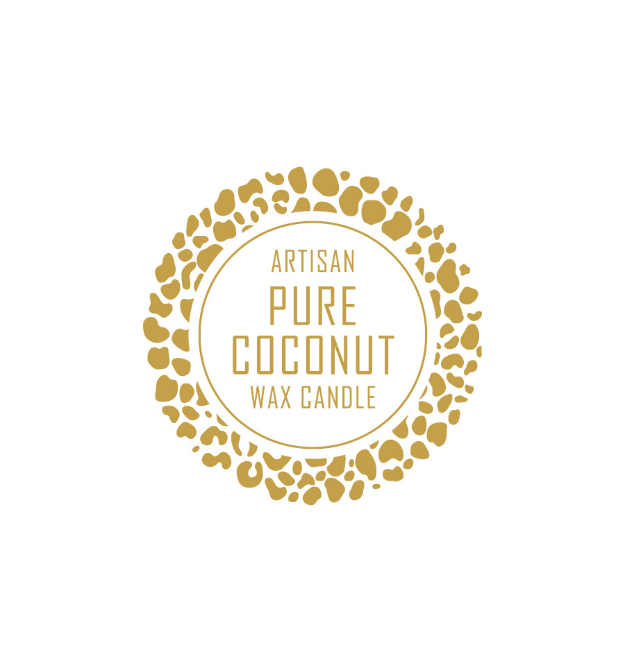 Artisan Pure Coconut Wax Label 4.2cm Dia - Transparent with Gold Foiling - New Zealand Candle Supplies