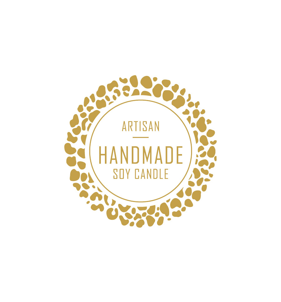 Artisan Handmade Soy Candle Label 4.2cm Dia - Transparent with Gold Shiny Foil - New Zealand Candle Supplies