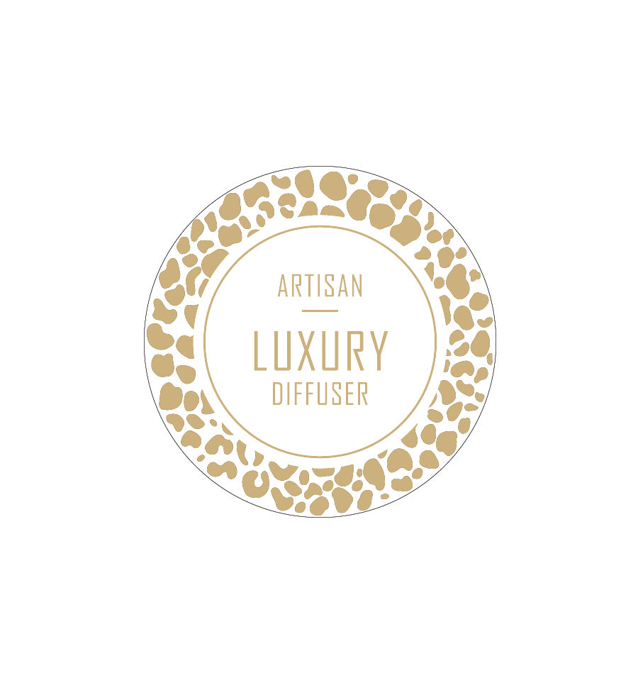 Artisan Luxury Diffuser Label 4.2cm Dia - Transparent with Gold Foiling - New Zealand Candle Supplies