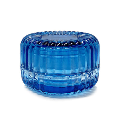 Blue Macaron Glass Jar with Lid 90ml - New Zealand Candle Supplies