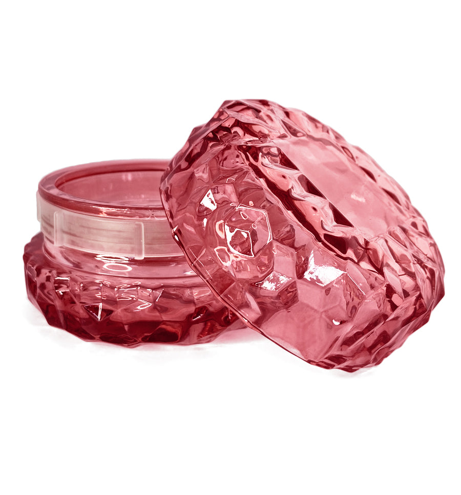 Daisy Pink Diamond Macaron Glass Jar with Lid 90ml