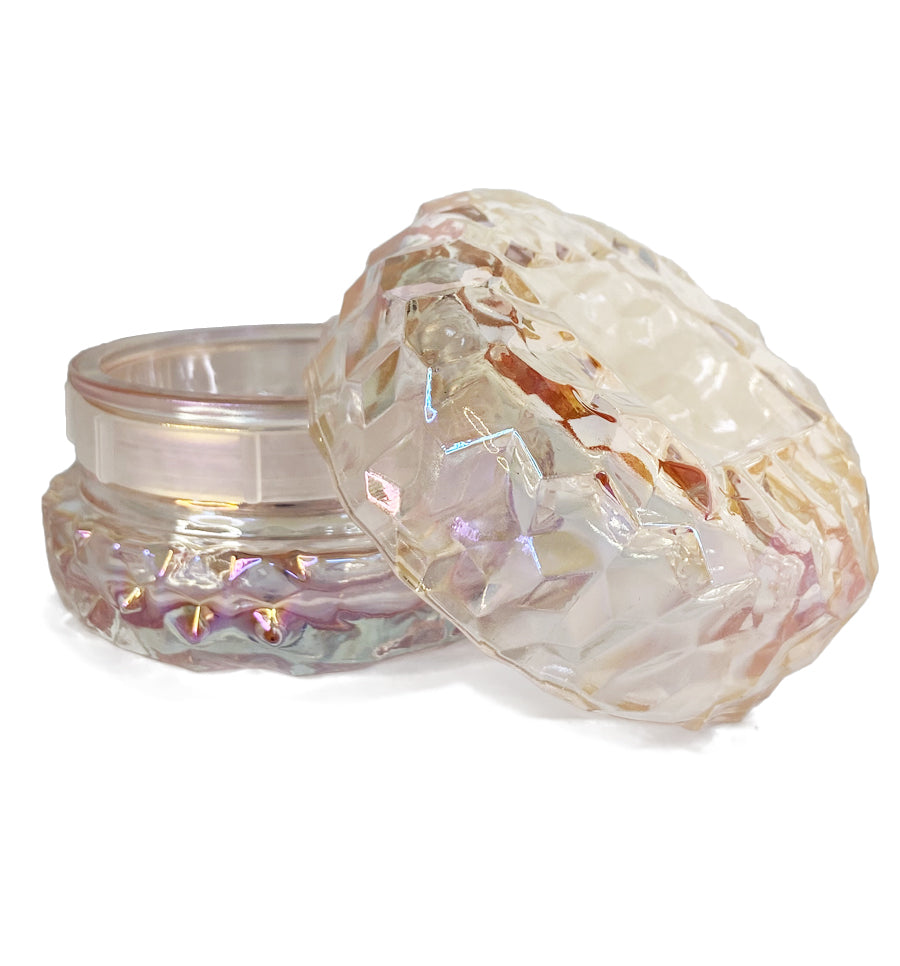 Pink Ion Diamond Macaron Glass Jar with Lid 90ml