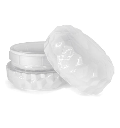 White Diamond Macaron Glass Jar with Lid 90ml