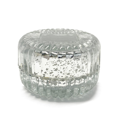 Mercury Silver Macaron Glass Jar with Lid 90ml - New Zealand Candle Supplies