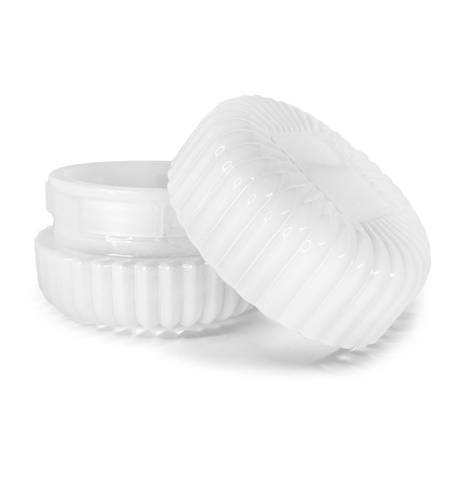 White Outer Spray Macaron Glass Jar with Lid 90ml