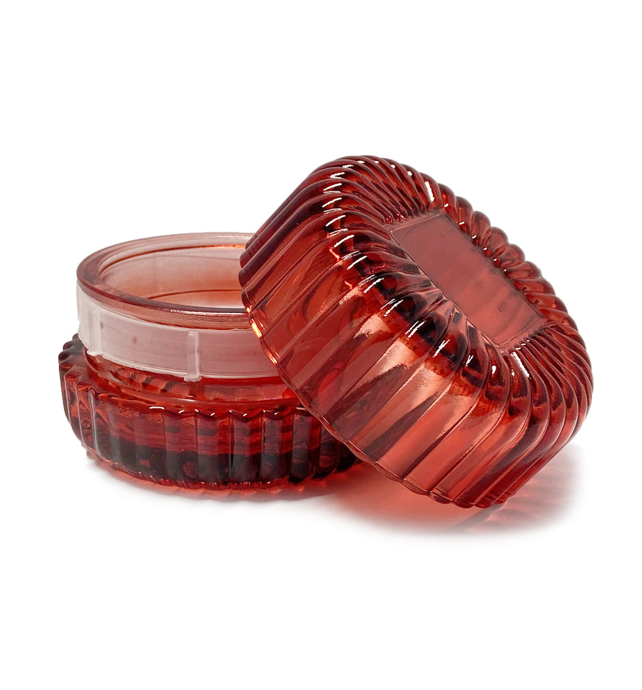 Red Macaron Glass Jar with Lid 90ml