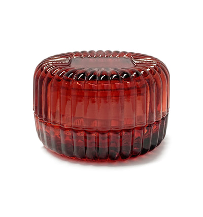 Red Macaron Glass Jar with Lid 90ml - New Zealand Candle Supplies