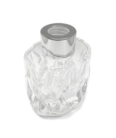 100ml Retro Diamond Diffuser Bottle - Silver Collar