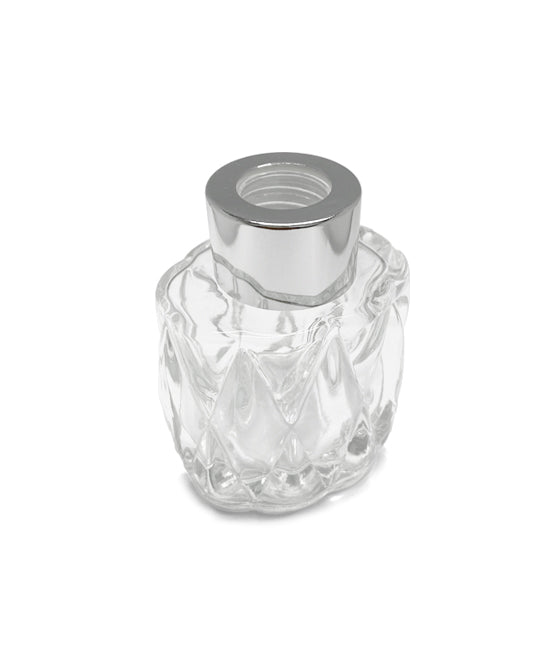 50ml Retro Diamond Diffuser Bottle - Silver Collar
