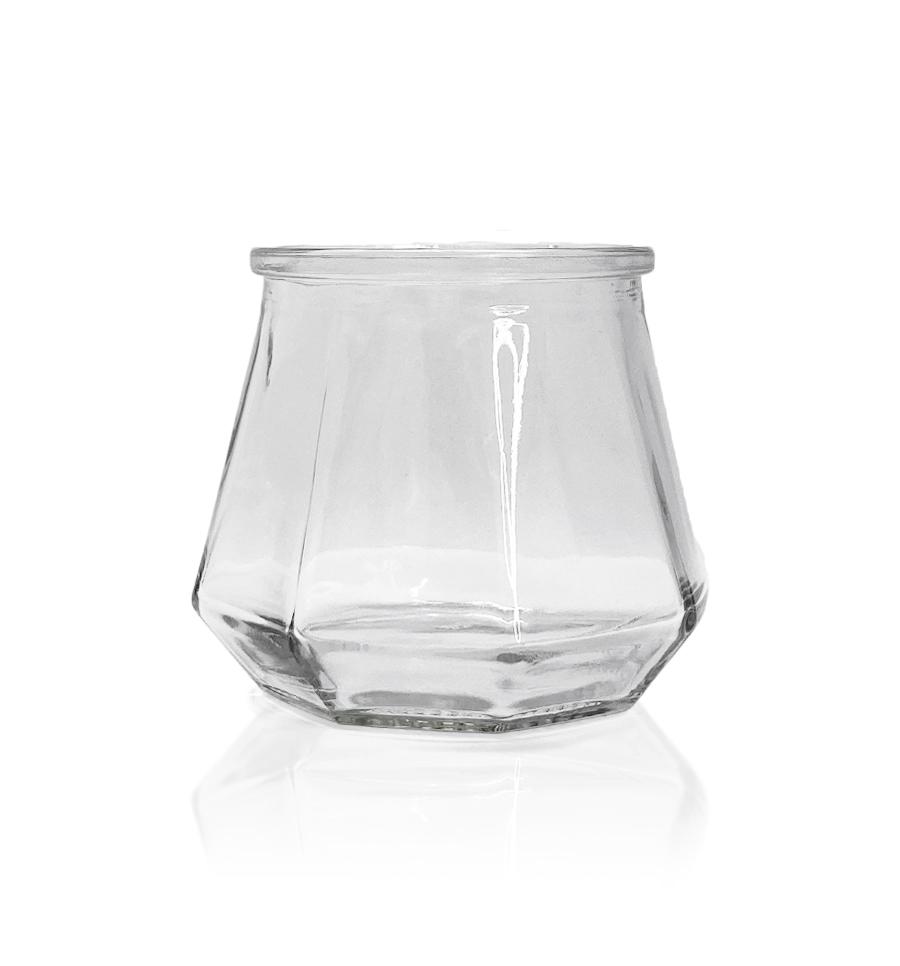 Octagonal Clear Glass Candle Jar with Cork - 140ml - New Zealand Candle Supplies