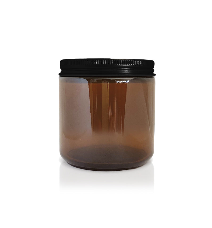 Amber Pharmacist Glass Jar with Black Lid 100ml - New Zealand Candle Supplies
