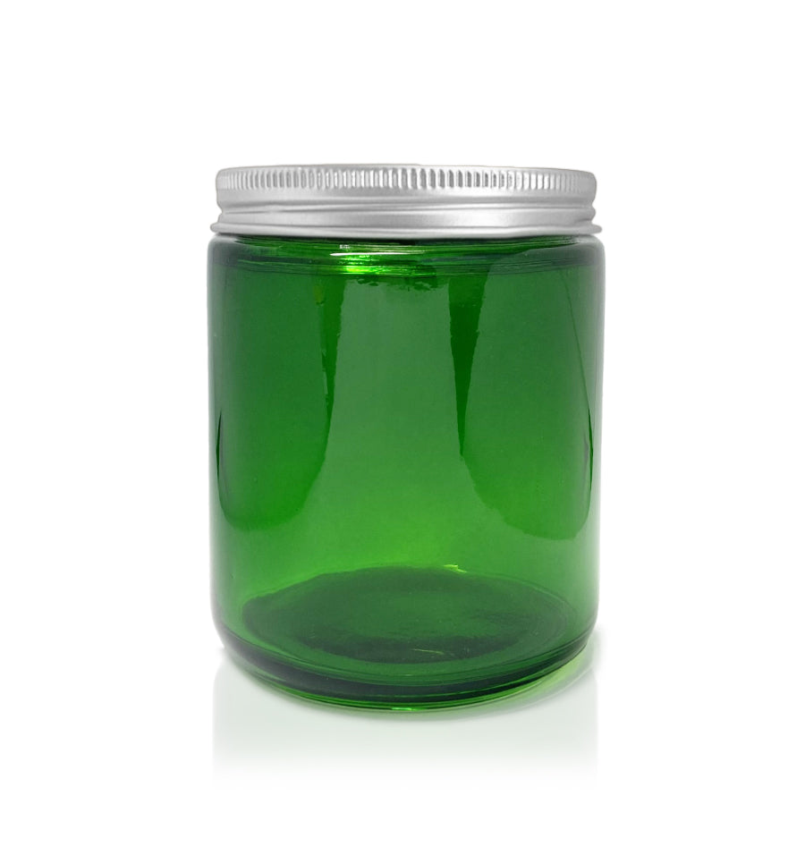 Green Pharmacist Glass Jar with Silver Lid 200ml