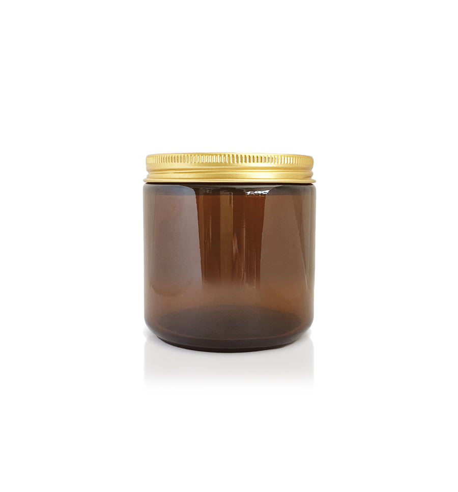 Amber Pharmacist Glass Jar with Gold Lid 60ml