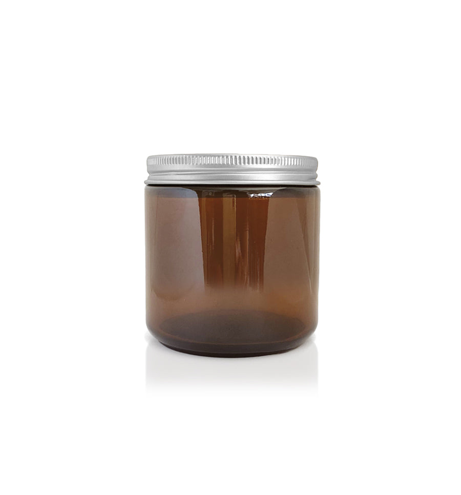 Amber Pharmacist Glass Jar with Silver Lid 60ml