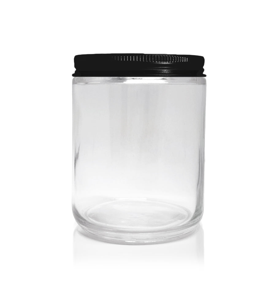 Pharmacist Glass Jar with Black Lid 200ml - New Zealand Candle Supplies