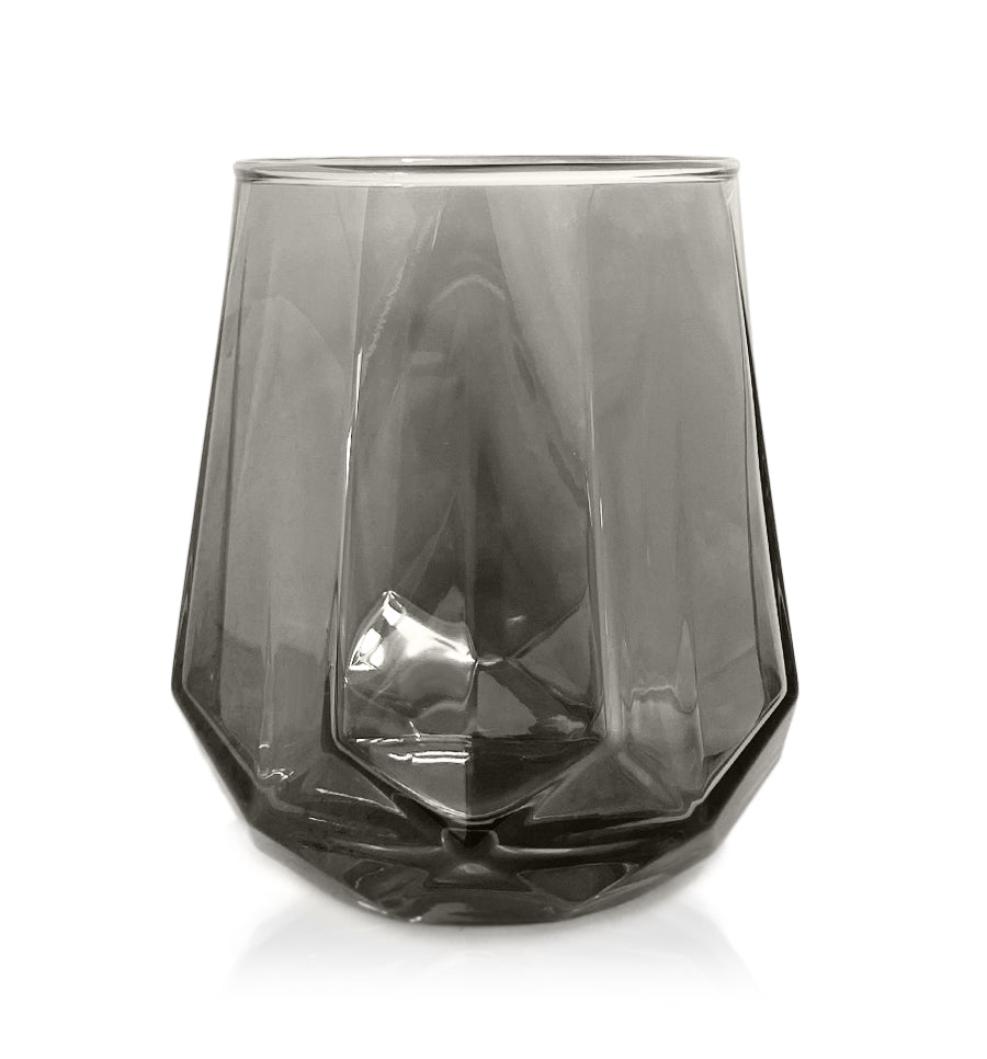 Taper Octagon Glass Candle Jar 310ml - Smoke Grey