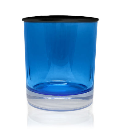 Blue Bevel Edge with Thick Base Candle Jar - 300mls