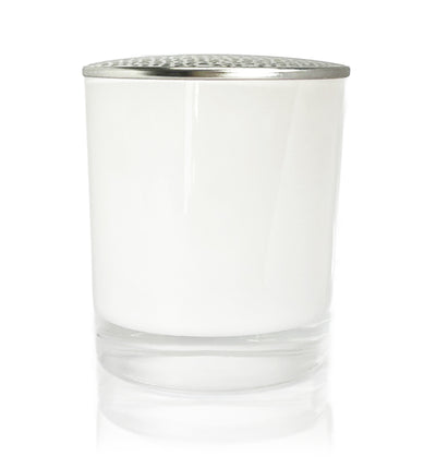 White Bevel Edge with Thick Base Candle Jar - 300mls - New Zealand Candle Supplies