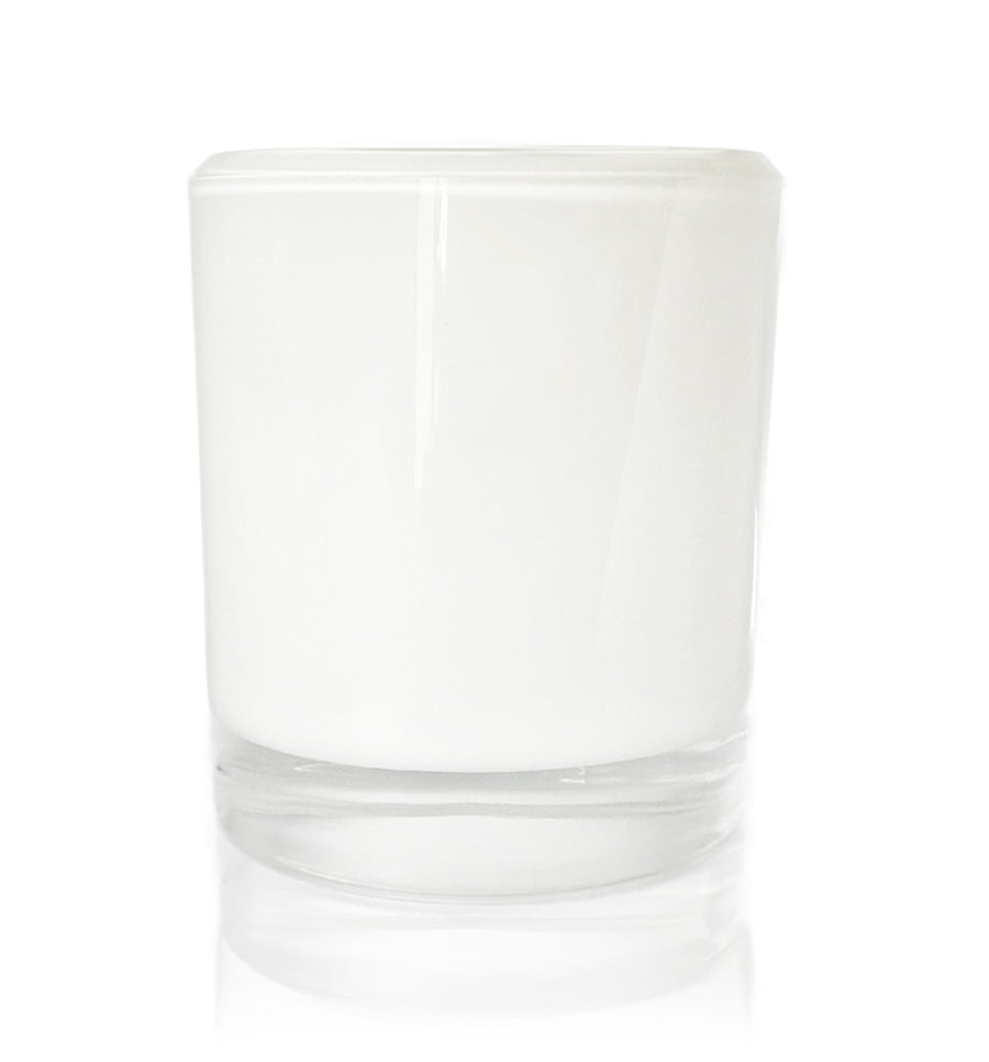 White Bevel Edge with Thick Base Candle Jar - 300mls - New Zealand Candle Supplies