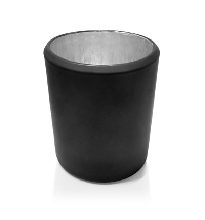 Matte Black & Inner Silver Bevel Edge Candle Jar - 300mls - New Zealand Candle Supplies