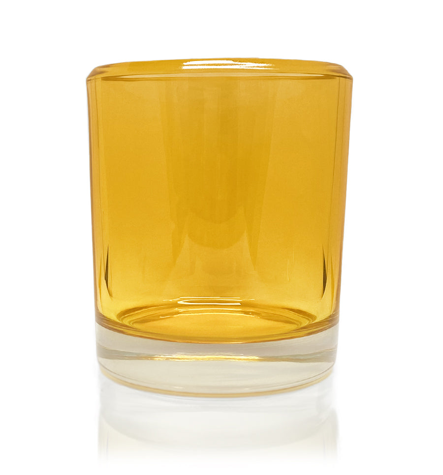 Radiant Yellow Bevel Edge with Thick Base Candle Jar - 300mls - New Zealand Candle Supplies