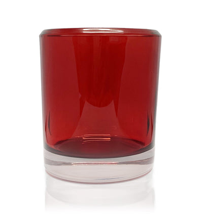 Red Bevel Edge with Thick Base Candle Jar - 300mls - New Zealand Candle Supplies