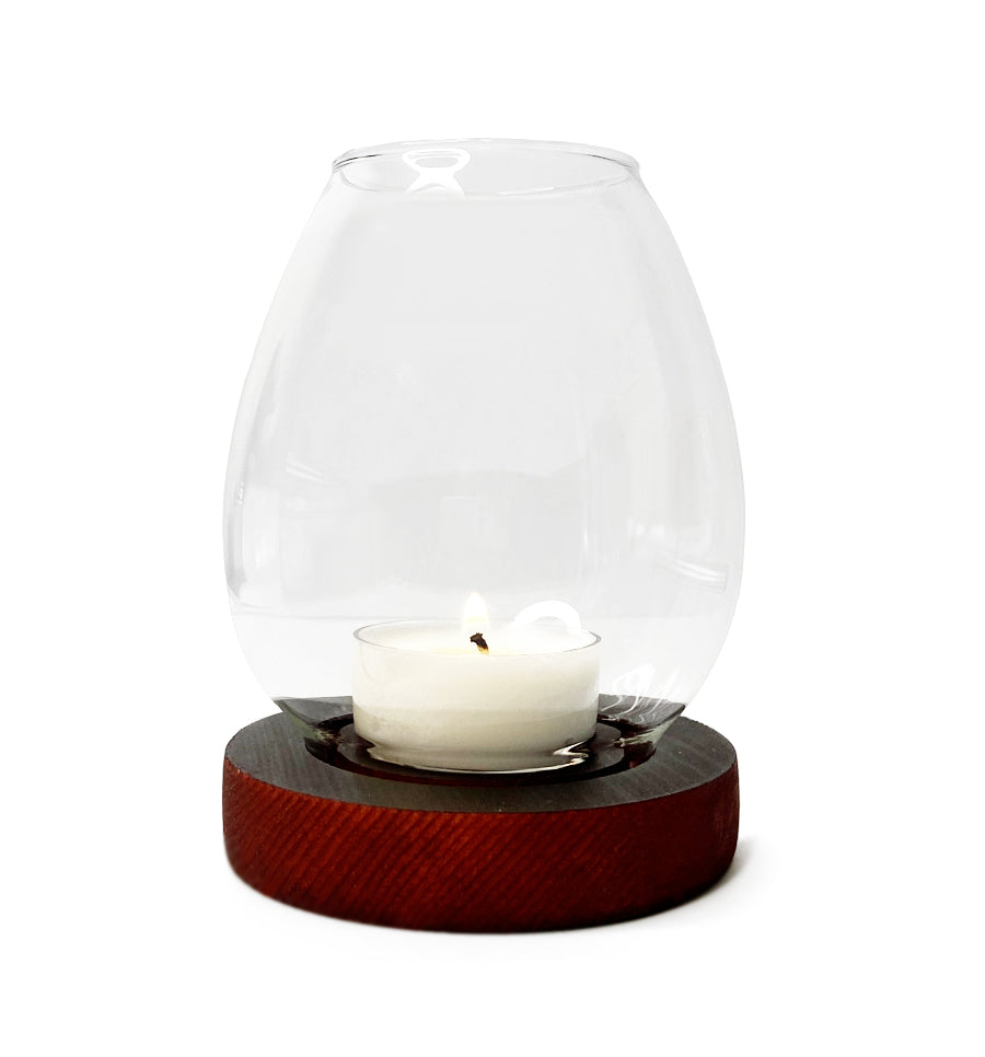 Tea Light Holder with Wooden Base